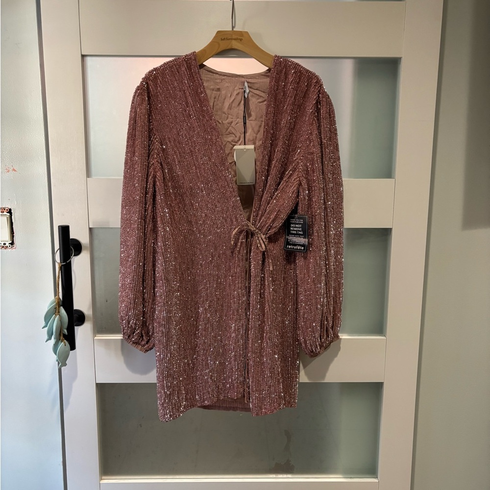 Retrofete Pink Sequin Dress